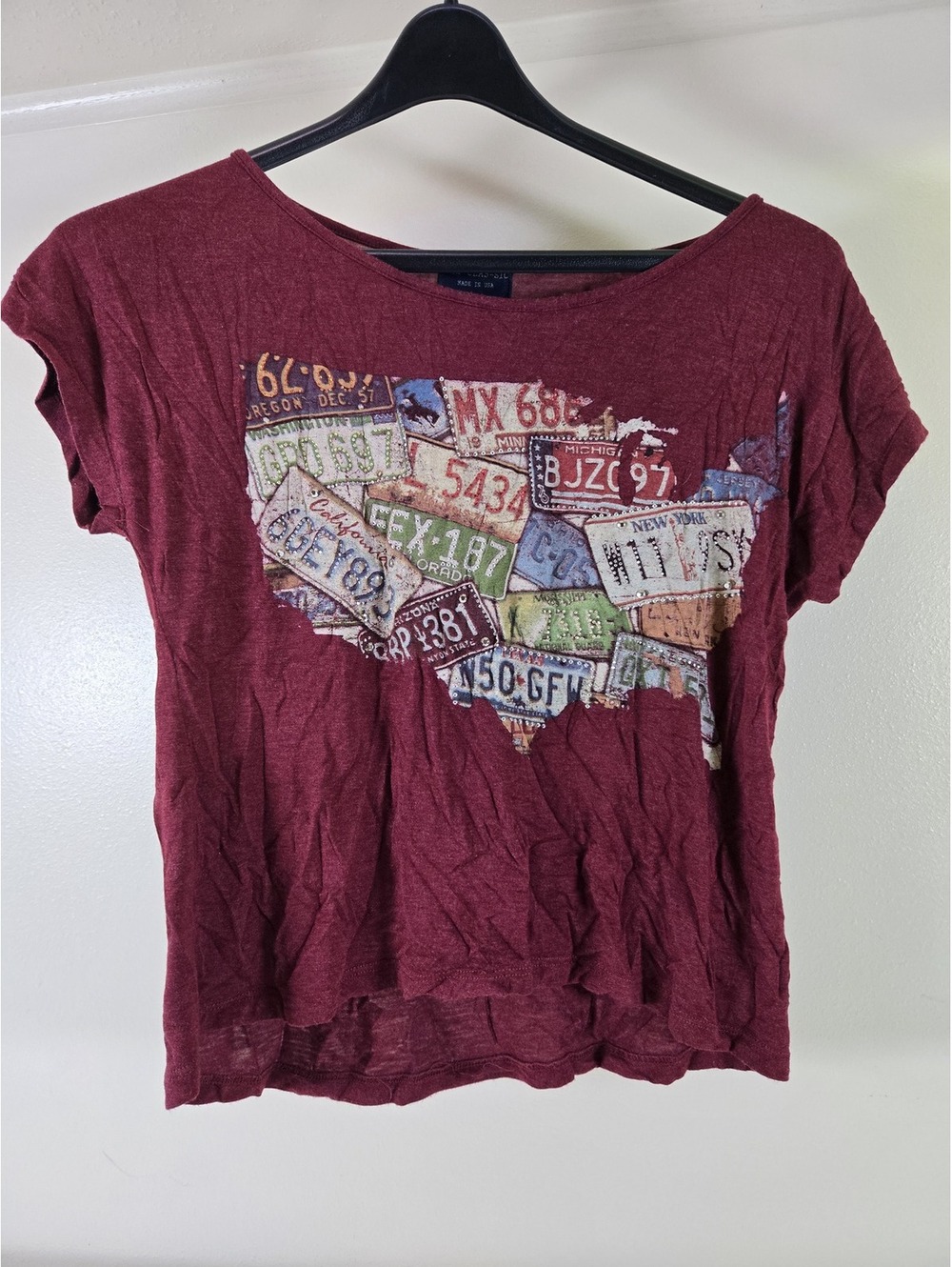 USA Y2K T Shirt Womens medium red t shirt made in USA